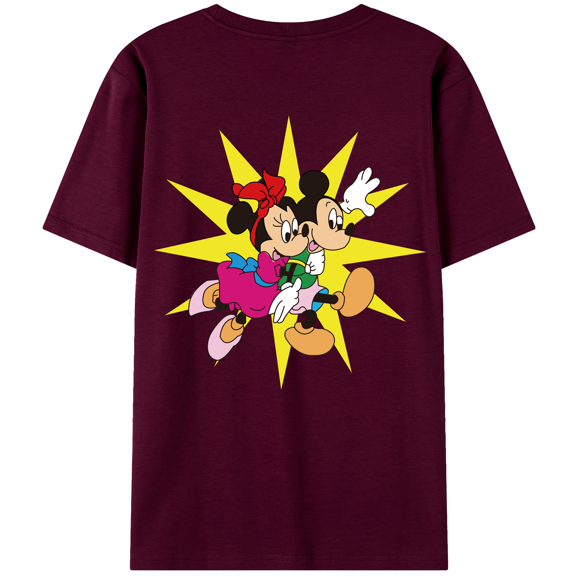 （画像用） ミッキーマウス Mickey Mouse レディース半袖Tシャツ(バックプリント)